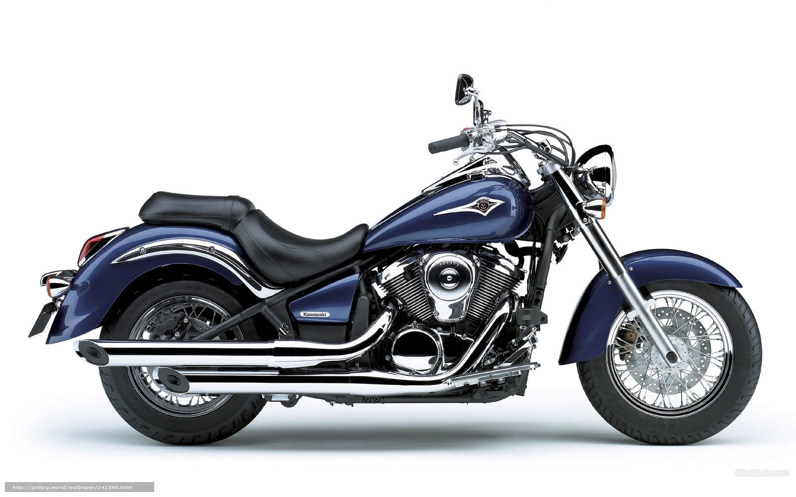 blue kawasaki cruiser motorcycle