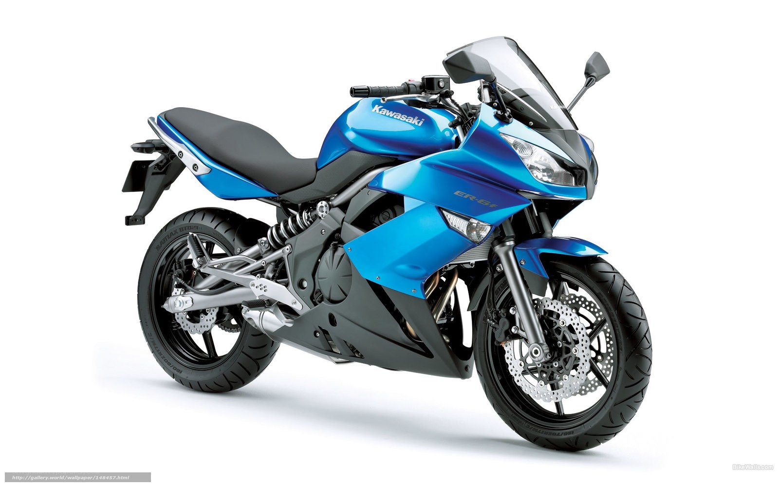 Blue Kawasaki ER-6F motorcycle