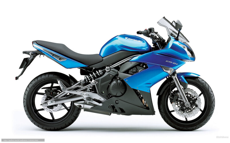 Blue Kawasaki ER-6f motorcycle
