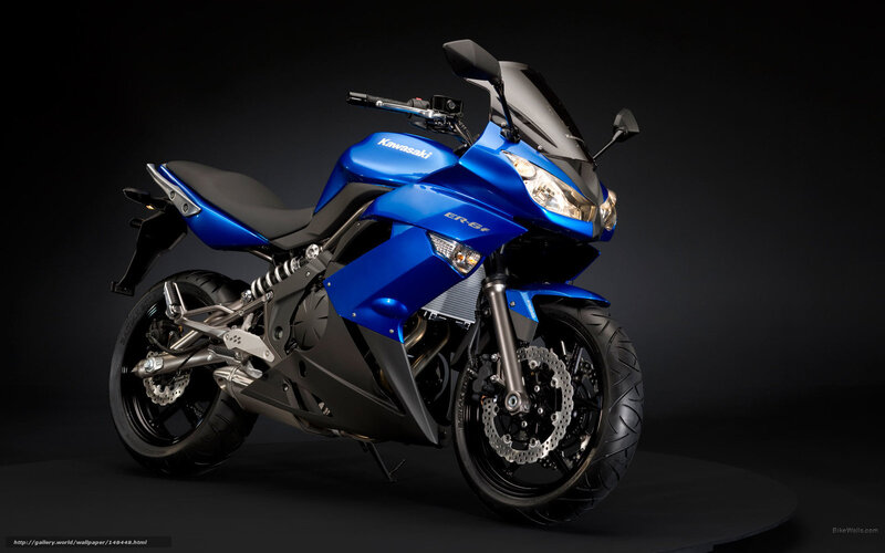 Blue Kawasaki ER-6F motorcycle