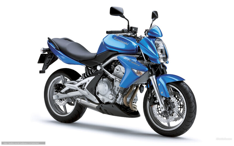 Blue Kawasaki ER-6n motorcycle