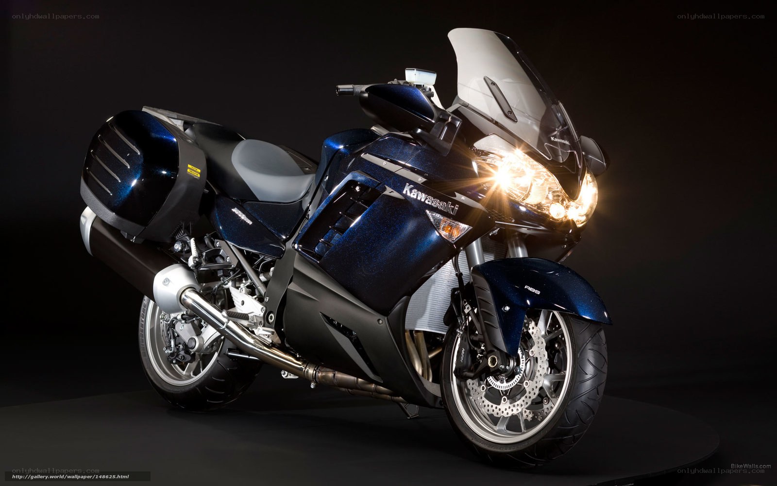 Blue Kawasaki motorcycle