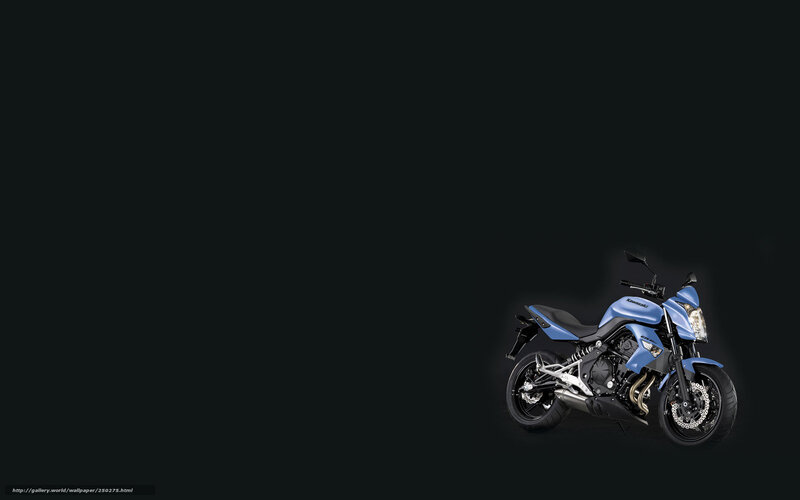 Blue Kawasaki Motorcycle — Black