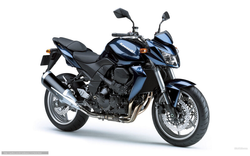 Blue Kawasaki Motorcycle — Neutral, Photograph, Seat, Exhaust