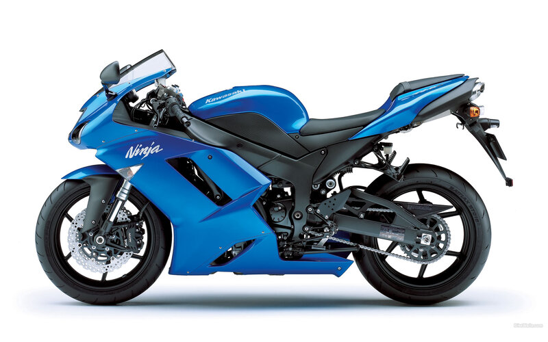 Blue Kawasaki Ninja motorcycle