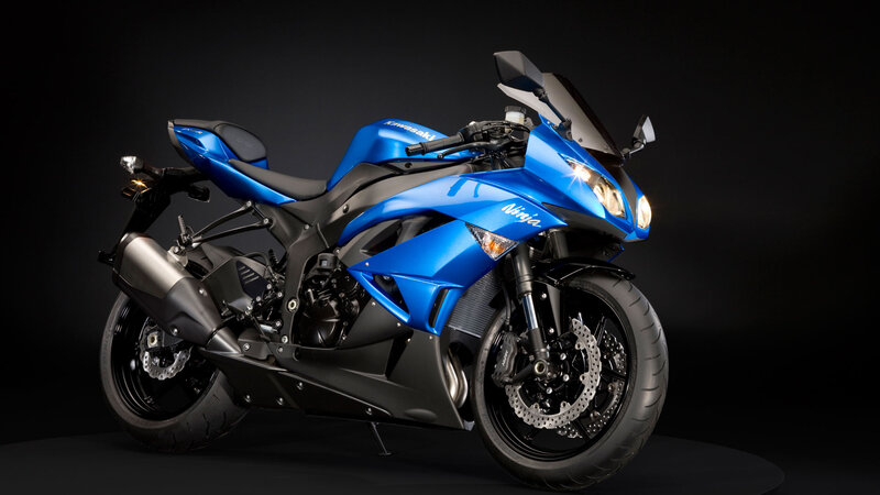 Blue Kawasaki Ninja motorcycle