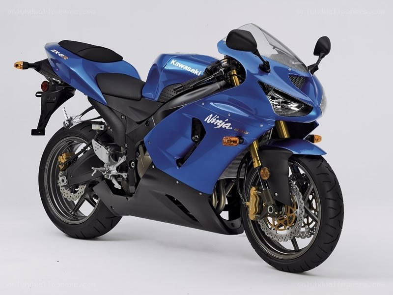 Blue Kawasaki Ninja motorcycle
