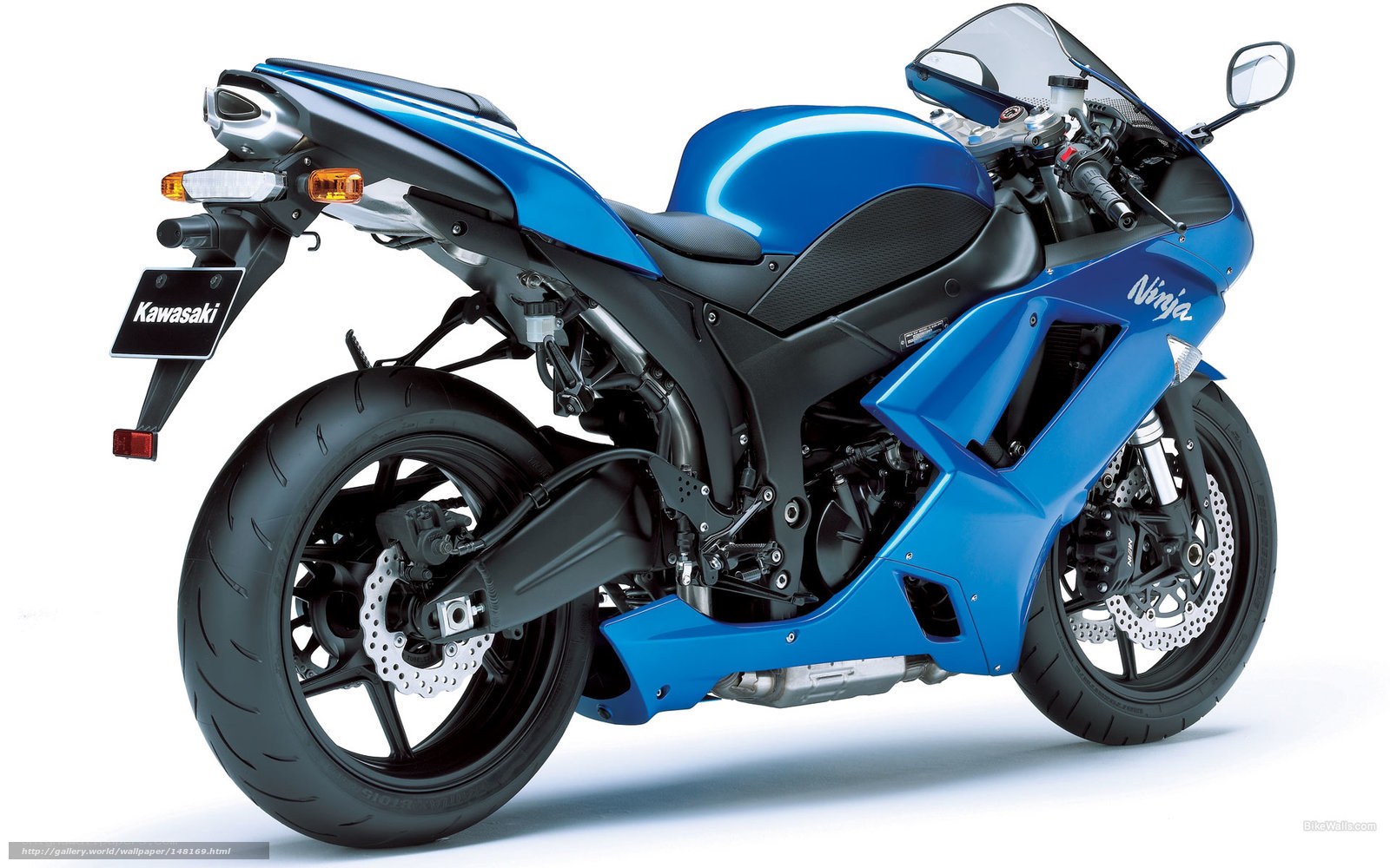 Blue Kawasaki Ninja motorcycle
