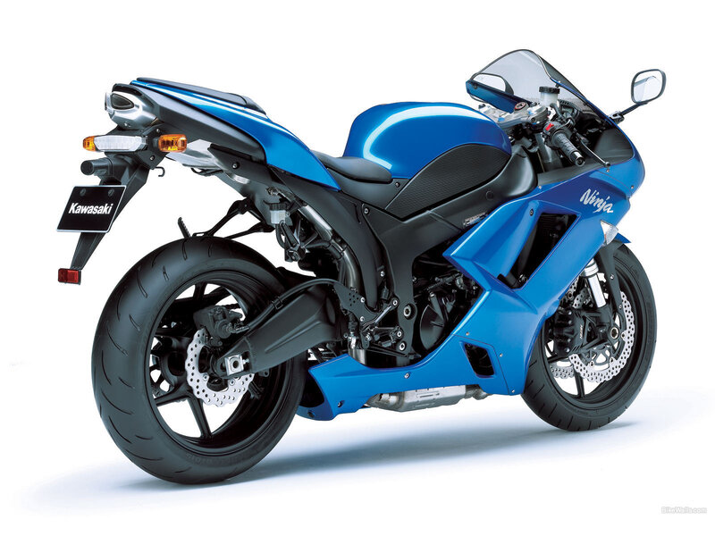 Blue Kawasaki Ninja motorcycle