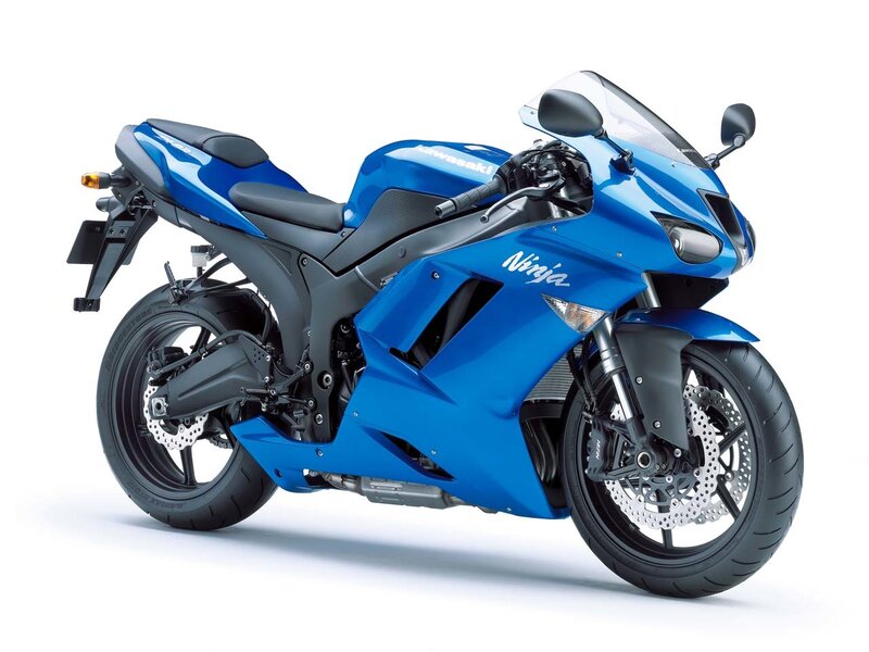 Blue Kawasaki Ninja motorcycle