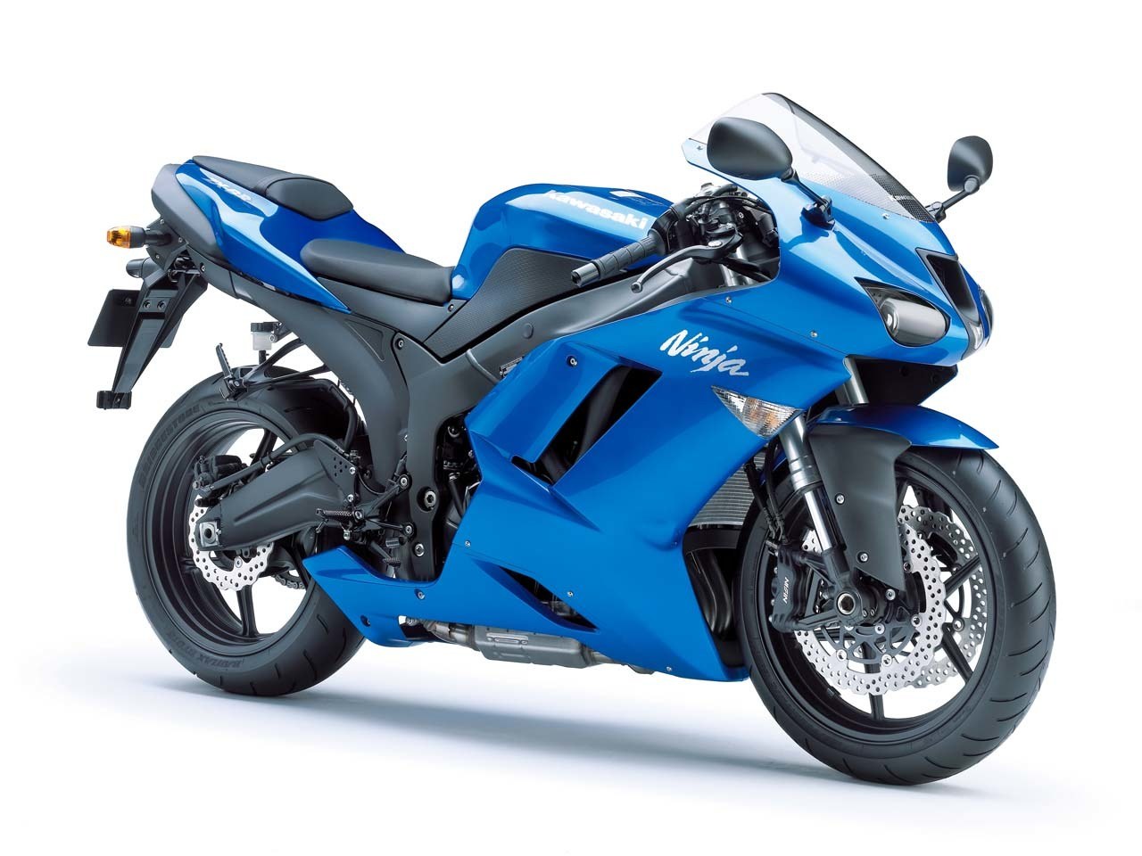 Blue Kawasaki Ninja motorcycle