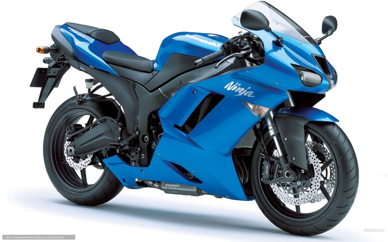 Blue Kawasaki Ninja Motorcycle — Neutral