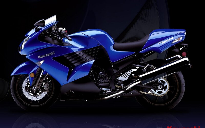 Blue Kawasaki Ninja ZX-14 motorcycle