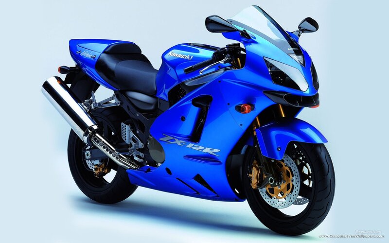 blue kawasaki ninja zx12r
