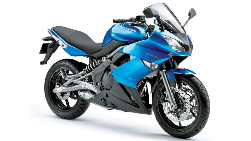Blue Kawasaki sport motorcycle