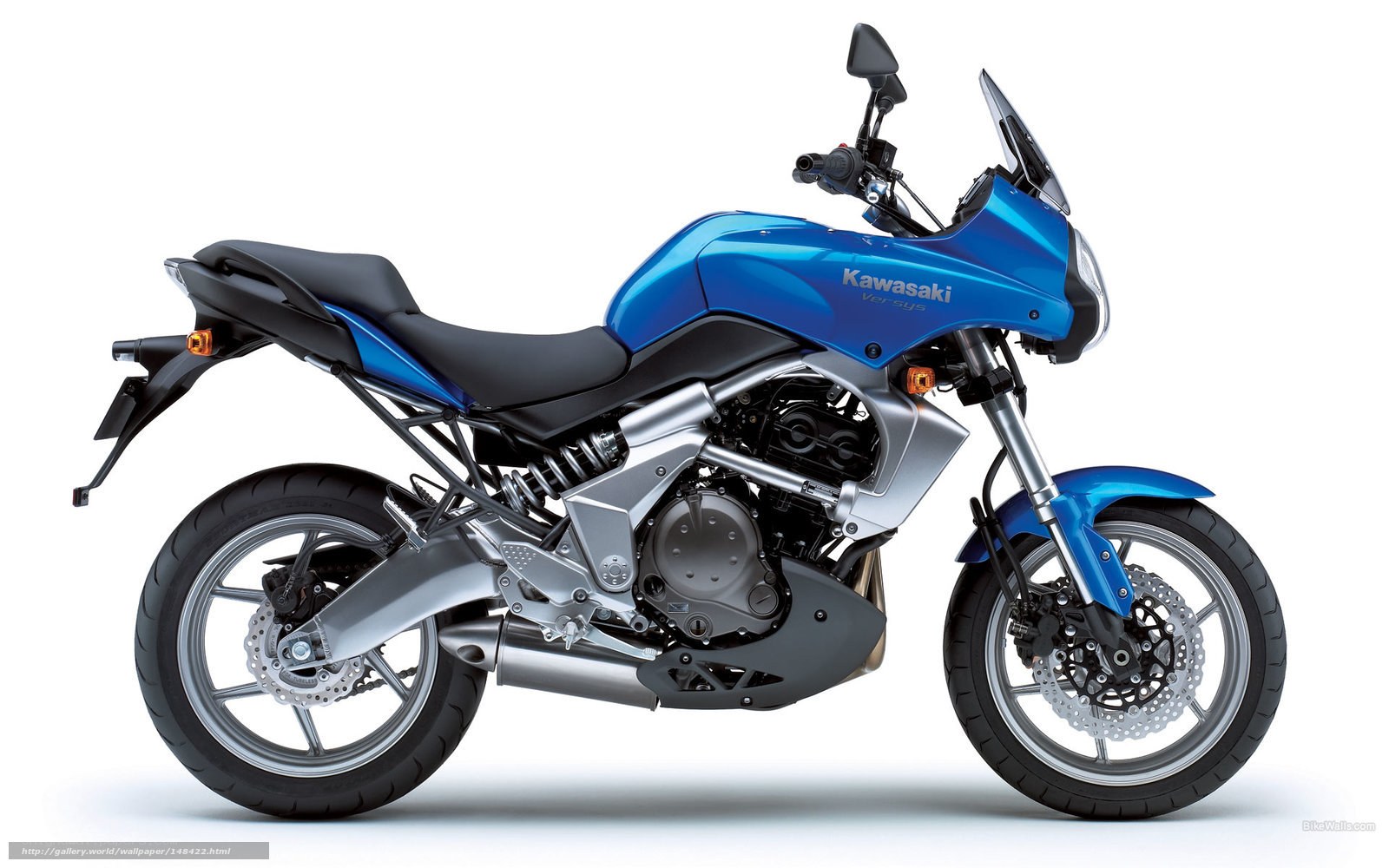 Blue Kawasaki Versys motorcycle