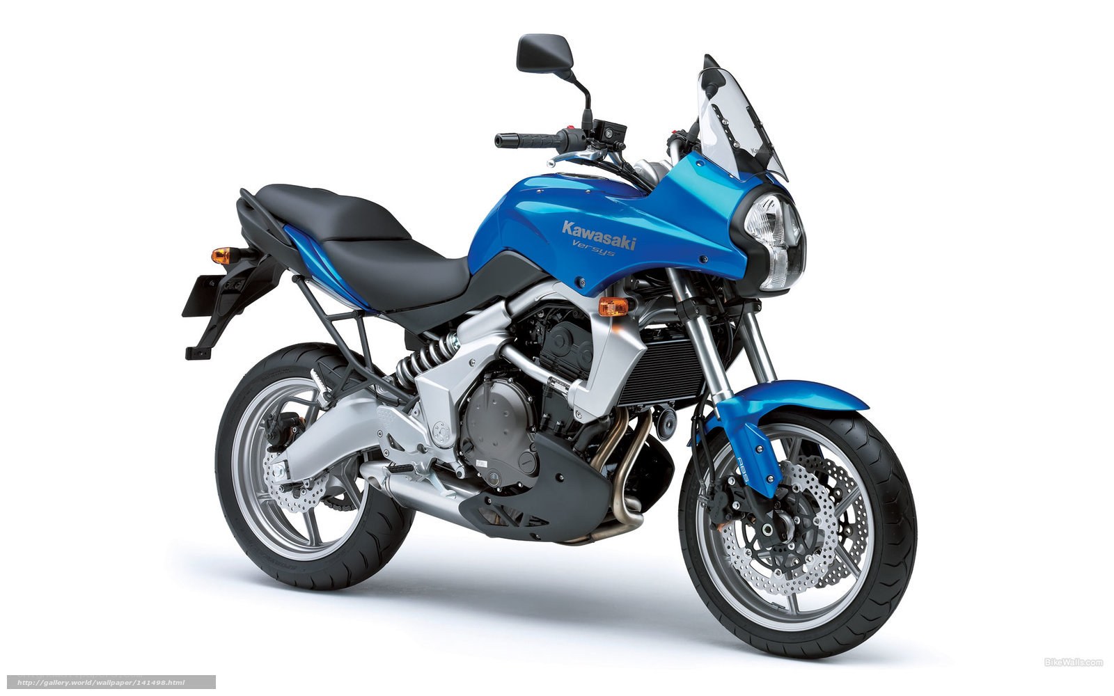 Blue Kawasaki Versys motorcycle