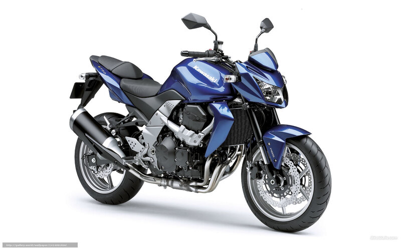 Blue Kawasaki Z750 motorcycle