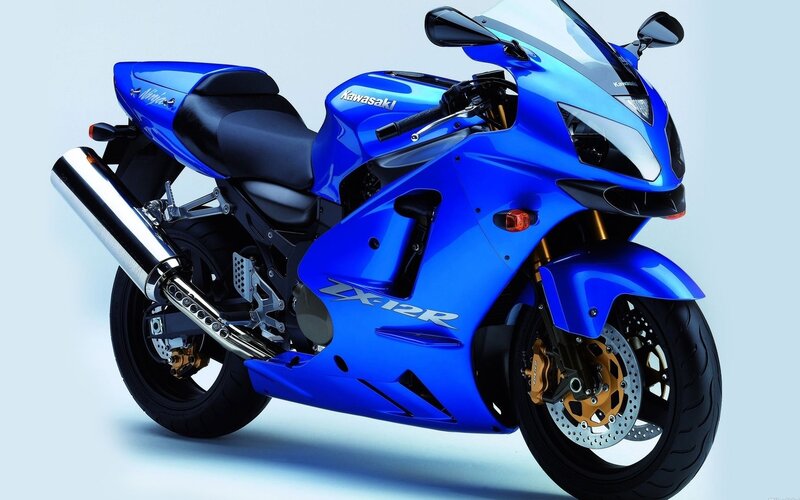 Blue Kawasaki ZX-12R motorcycle