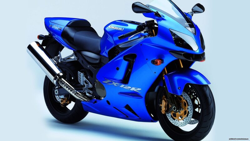 Blue Kawasaki ZX-12R motorcycle