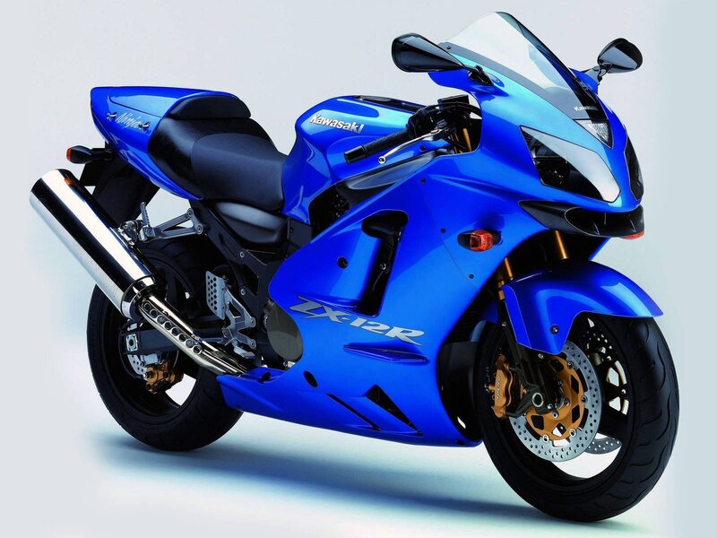 Blue Kawasaki ZX-12R motorcycle