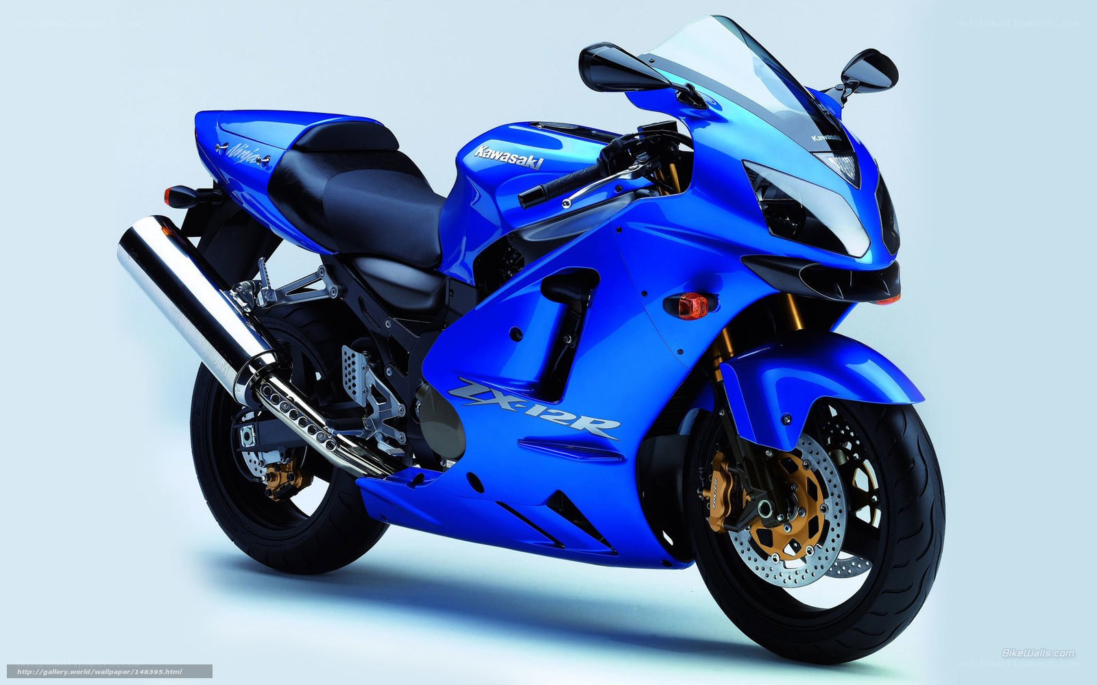 Blue Kawasaki ZX-12R motorcycle