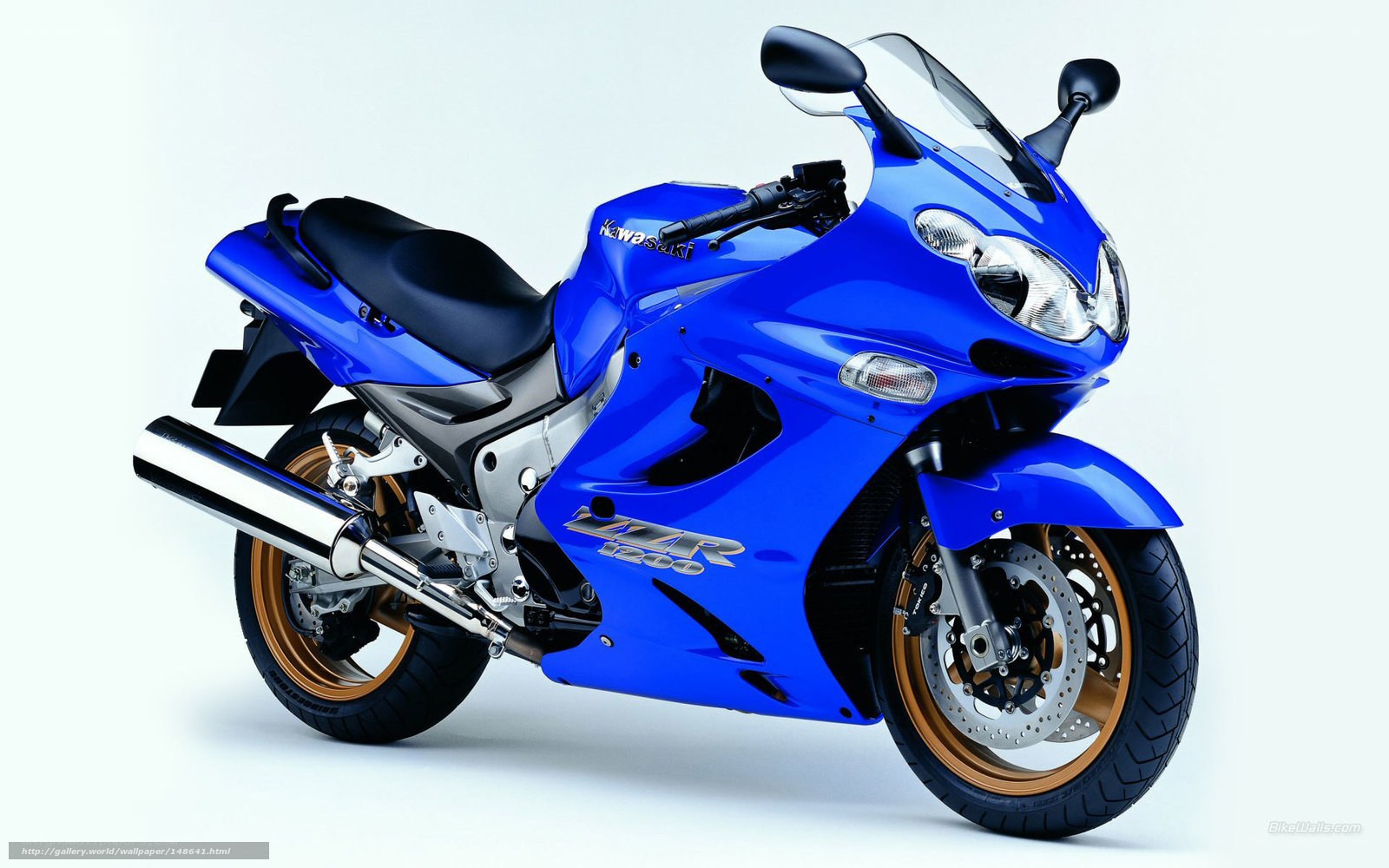 Blue Kawasaki ZZR1200 motorcycle