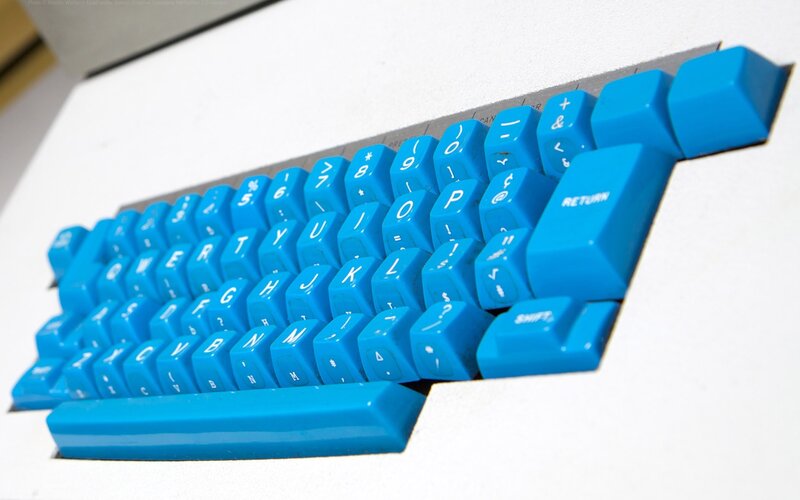 blue keyboard keys close-up