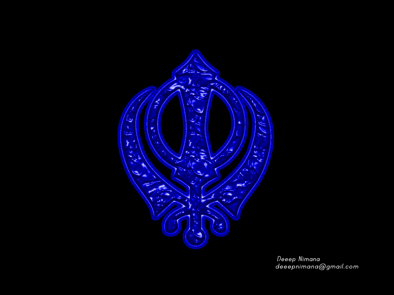 Blue Khanda symbol