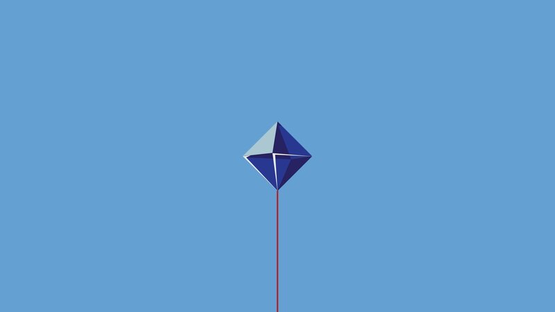 Blue Kite in Sky