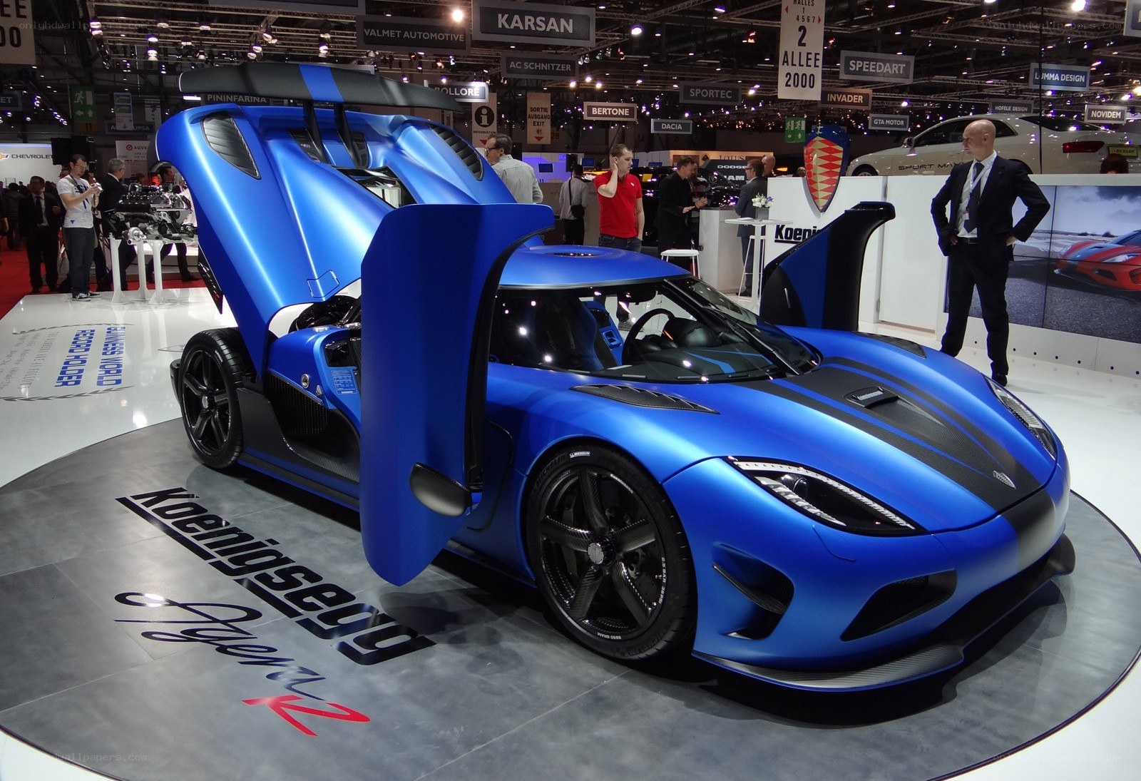 Blue Koenigsegg Agera R on display