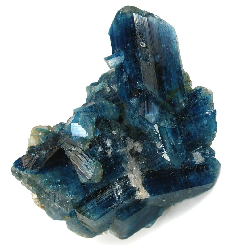 Blue kyanite crystal cluster