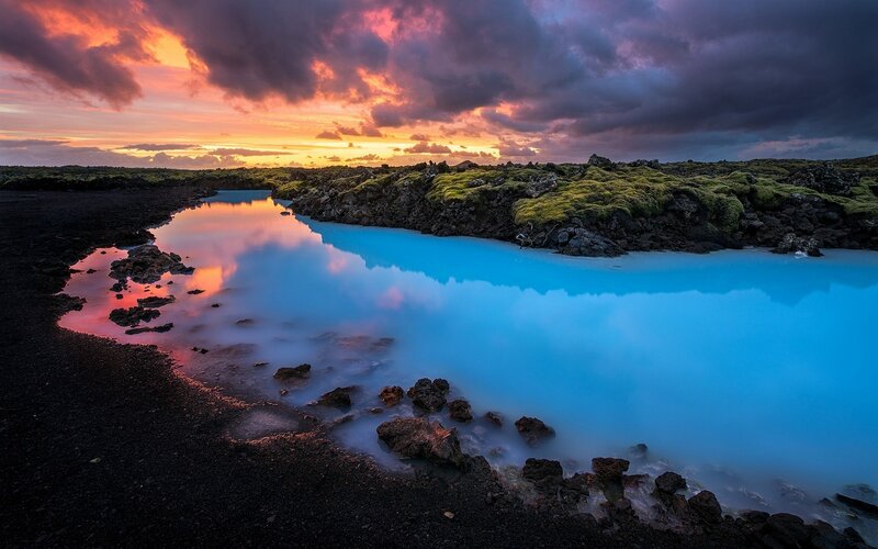 Blue Lagoon at Sunset