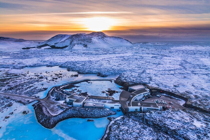Blue Lagoon Geothermal Spa — Serene, Sunset