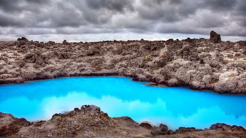 Blue Lagoon in Lava Field