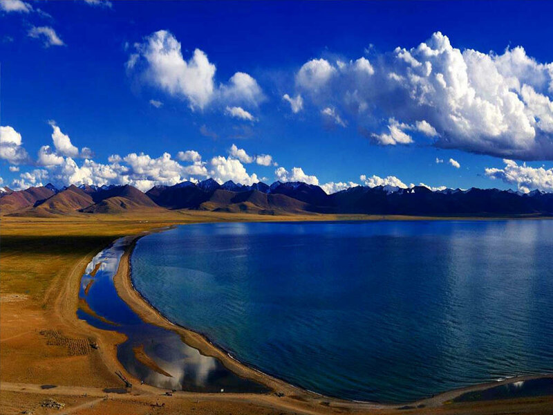 Blue Lake and Mountains