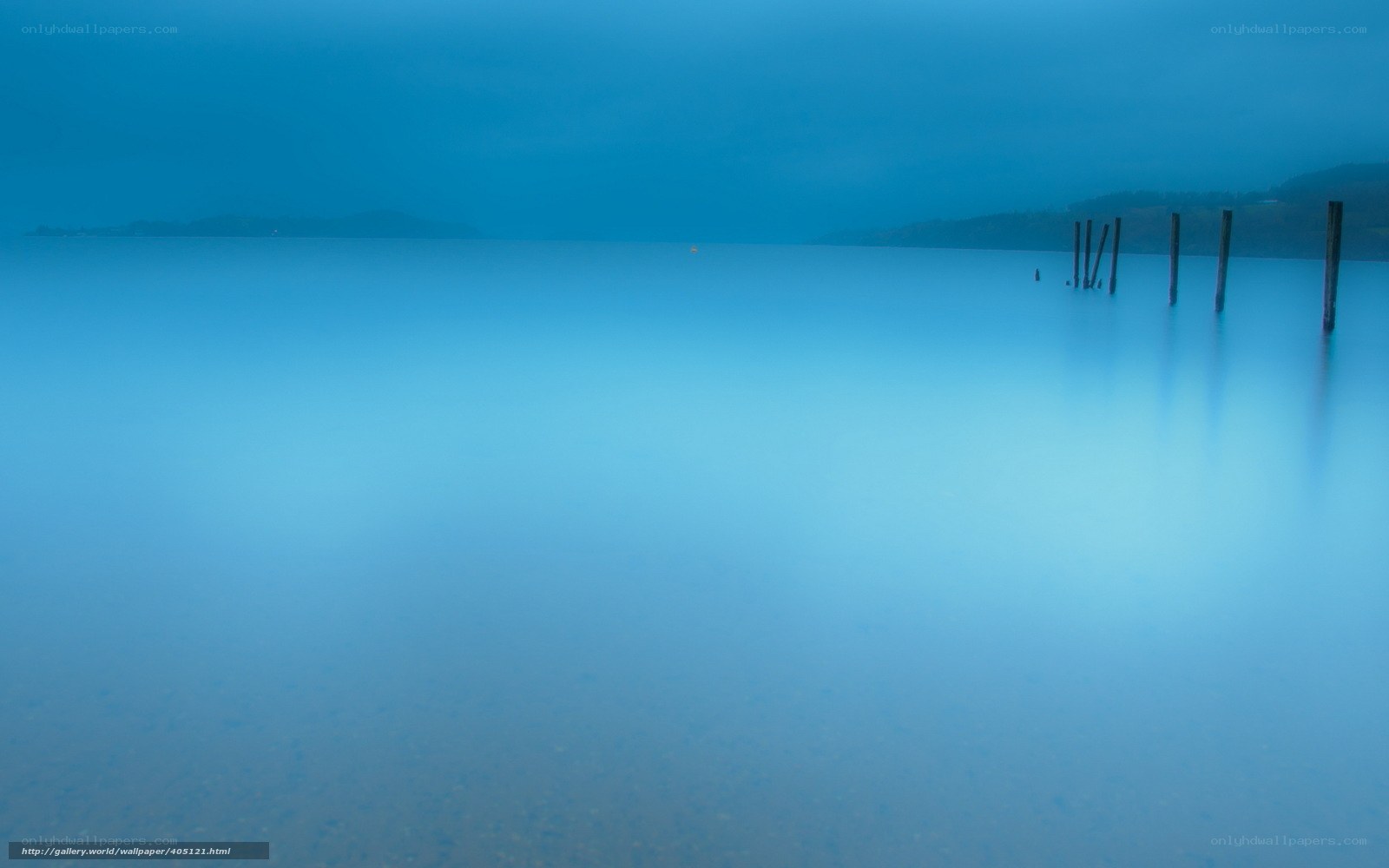 Blue lake at dawn