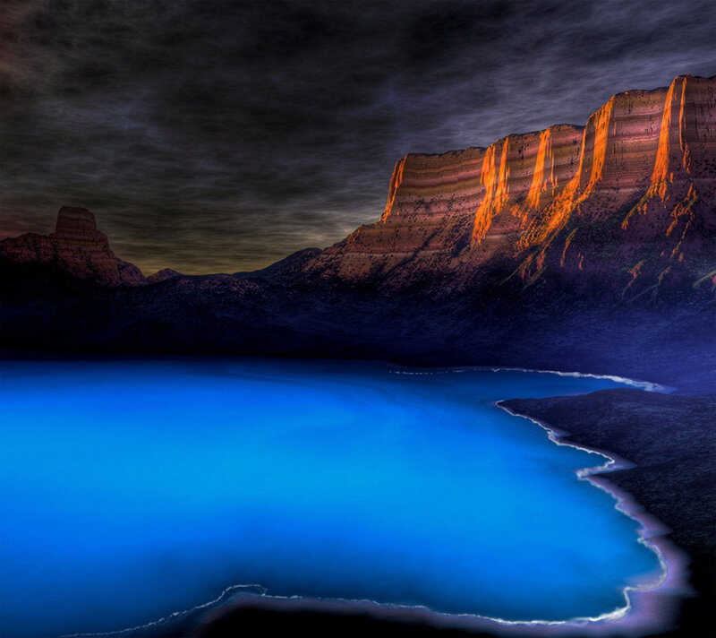 Blue Lake at Night