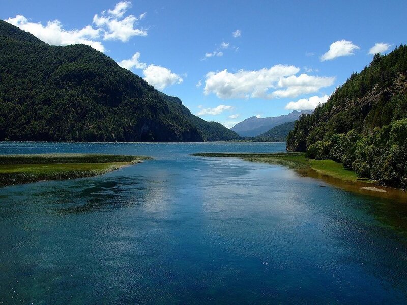 Blue Lake Between Mountains