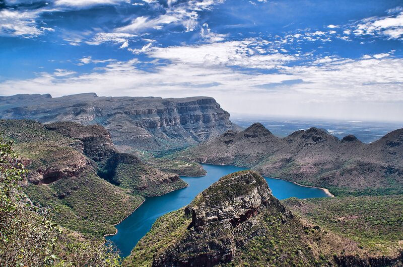 Blue Lake in Canyon — Serene, Afternoon, Photograph, Mountains