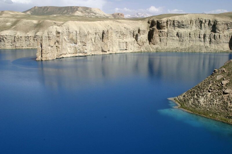 Blue Lake in Canyon — Serene, Afternoon