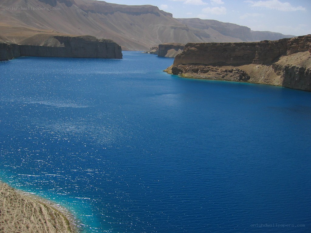 blue lake in canyon