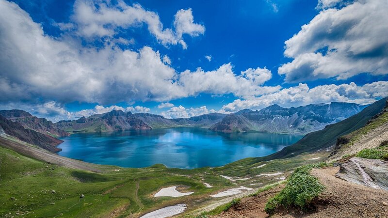 Blue Lake in Crater — Serene