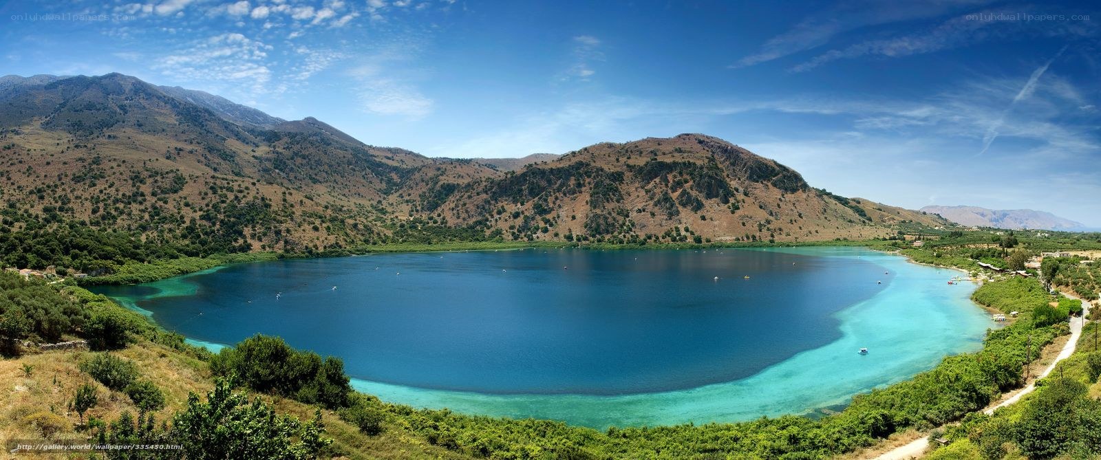 Blue lake in mountain valley