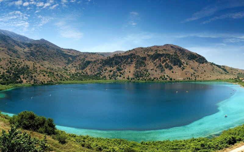 Blue lake in mountain valley