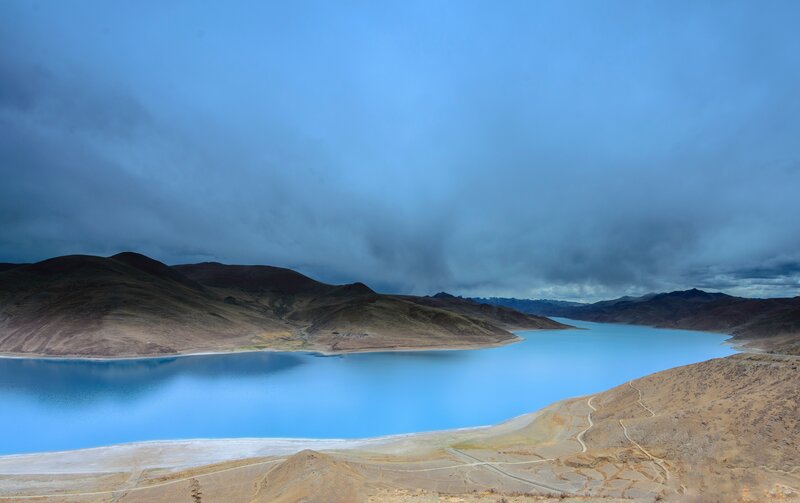 Blue Lake in Mountains — Dramatic, Photograph