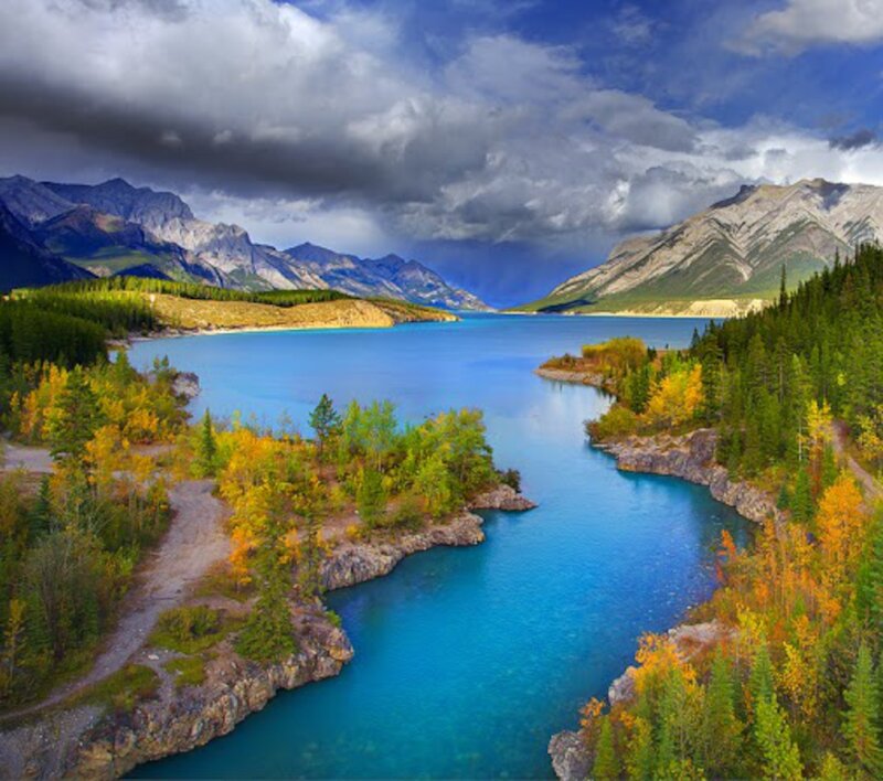 Blue Lake in Mountains — Dramatic
