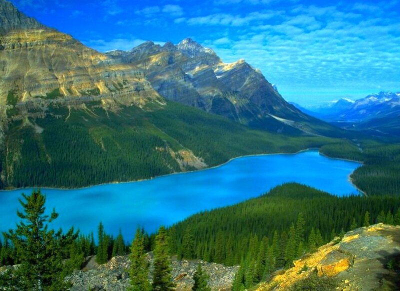 Blue Lake in Mountains — Green