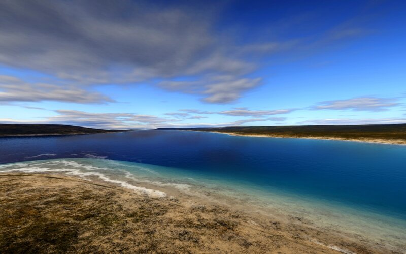 Blue Lake in Tundra