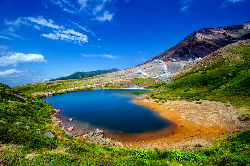 Blue Lake Near Volcano
